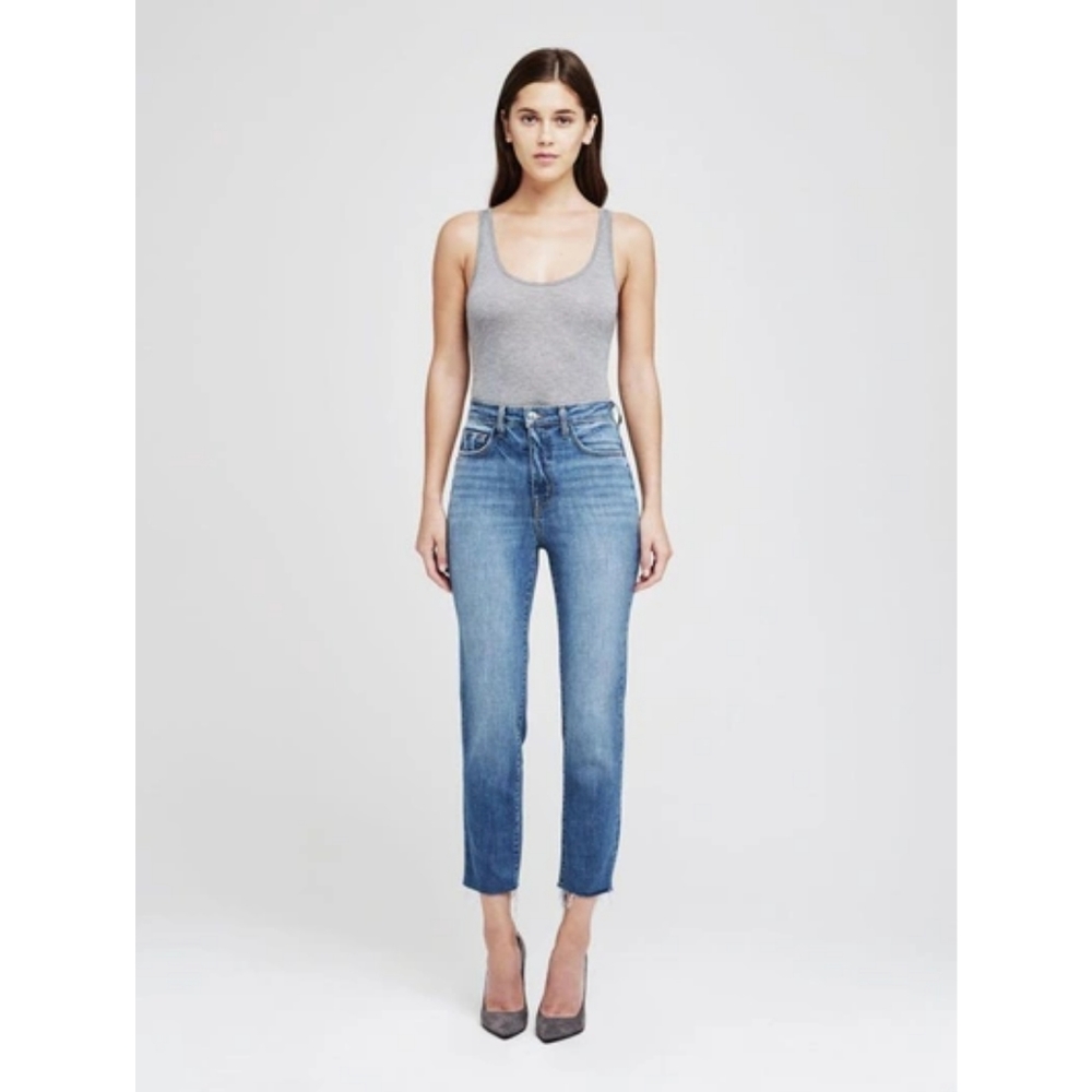L'Agence Lorelei High Rise Straight Jean in Classic Light Vintage